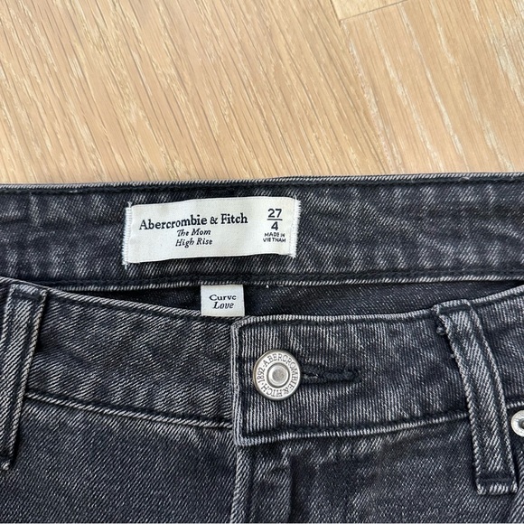 Abercrombie and Fitch The Mom High Rise Black Womens Size 27 Dark Straight Leg - Picture 14 of 16